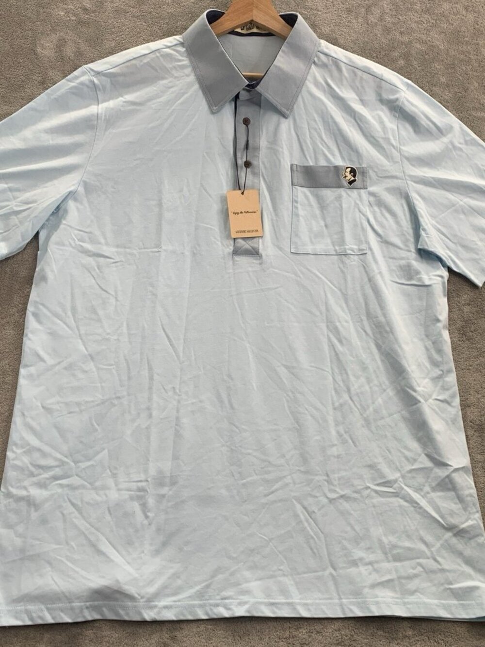 Nation Golf Co. Polo Shirt Mens 2XL Curaçao Hard Collar Short Sleeve Casual Logo
